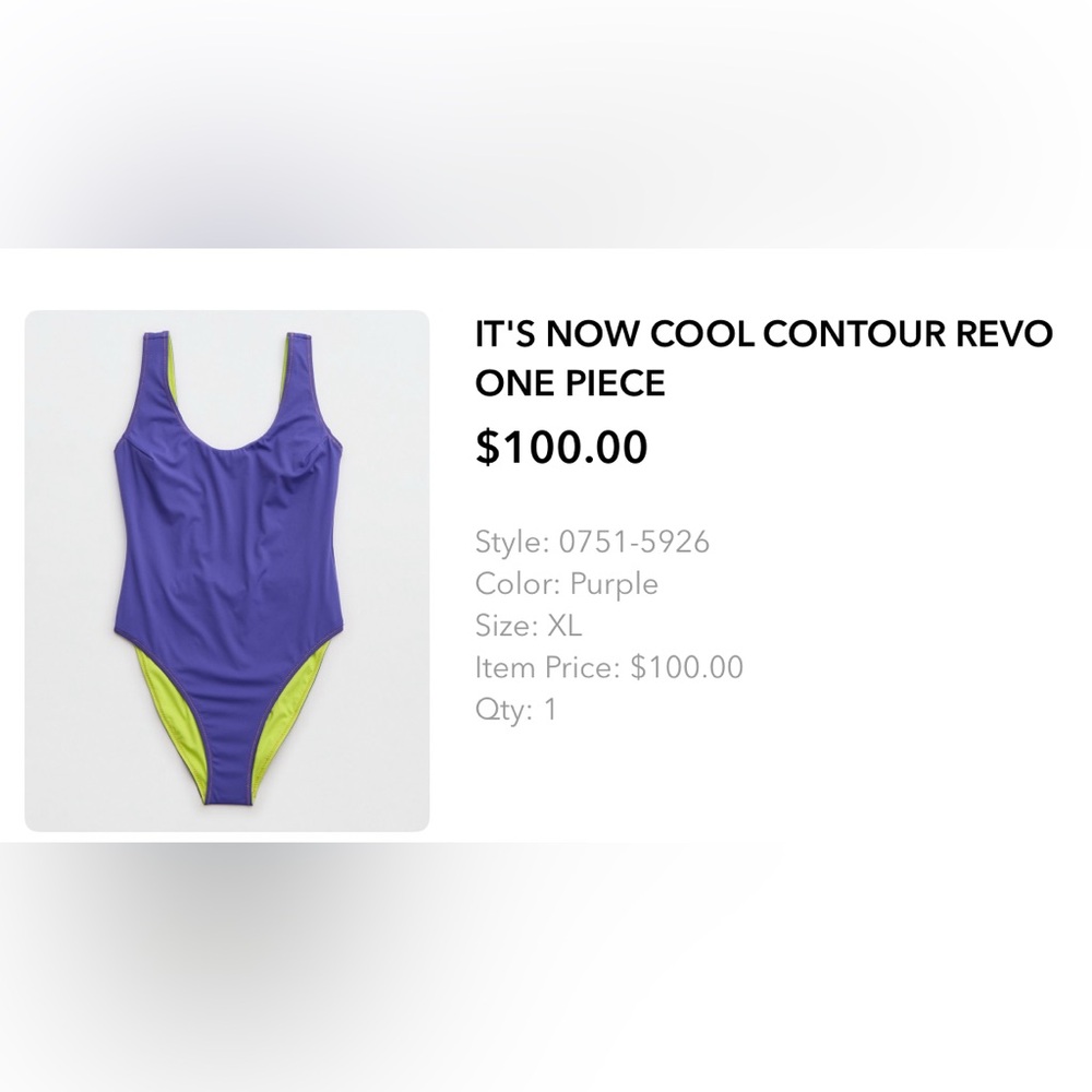 Purple and Green One Piece Swimsuit